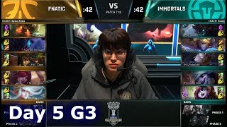 Fnatic vs Immortals | Day 5 Main Group Stage S7 LoL Worlds 2017 | FNC vs IMT G2