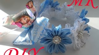 МК Украшение на пучок канзаши \ МК Резинка на пучок(гульку)\ DIY Decoration on the beam kanzashi