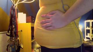 Belly inflation in an old shirt
