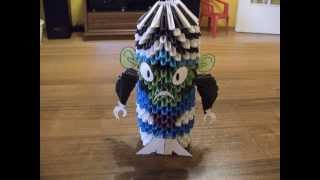3D origami - MOJO JOJO - from the powerpuff girls cartoon - how to make instruction