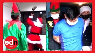 Santa with a Sledgehammer: Police in Peru Arrest Drugs Kingpin in Festive Disguises