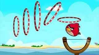 Angry Birds Slingshot Fun 2 - SHOOT THE RED BIRDS THROUGH CIRCLE RING ALL LEVELS!