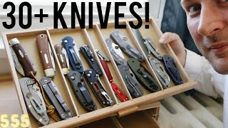 Knife Collection 2019: Featuring Spyderco, Benchmade, Buck, Chris Reeve Folding Knives! | 555 Gear