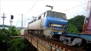 JR貨物 EF200-901号機[吹](代走)+コキ17B　貨物列車1095レ【約12時間13分遅れ＆大爆走!!!】