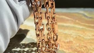 Мужская полновесная цепочка Якорь из красного золота 585 пробы