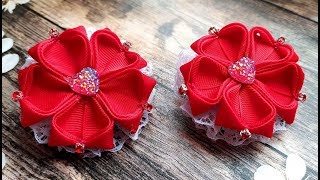 ПРАЗДНИЧНЫЕ БАНТИКИ ИЗ РЕПСОВЫХ ЛЕНТ  ? Мастер класс канзаши