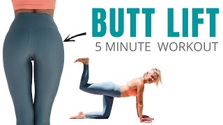 5 Min BUTT LIFT workout (no squats or equipment)