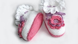 Вязание крючком. МК Пинетки крючком (часть 3) Crochet. Crocheted sandals.
