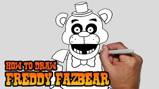 How to Draw Freddy Fazbear- Five Nights at Freddy's- Video Lesson