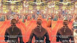 Assassin's Creed Unity GTX Titan X Vs GTX 980 SLI Vs GTX 980 Frame Rate Comparison