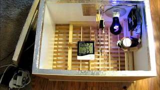 Homemade Incubator with Fan, Thermostat, and Automatic Egg Turner