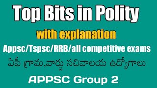 Polity important Questions for Appsc group2//AP grama Ward sachivalaya jobs 2020/Appsc group 2