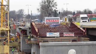 Nasuwanie mostu ETAP 2 -  Malbork - 15.03.2016 - Nowy most przez Nogat - budowa - Timelapse