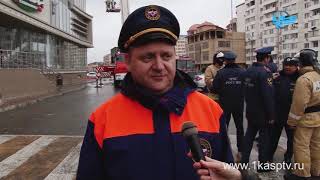 «Сигнал тревоги»  В торговом центре Каспийска прошли пожарно тактические учения МЧС
