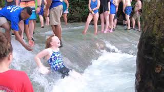 Sliding in Dunn River Falls