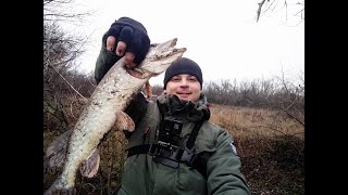 Рыбалка на спиннинг зимой!! Ловля щуки в декабре!
