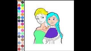 Frozen Princess Anna Elsa Coloring (Холодное сердце раскраски) - прохождение игры