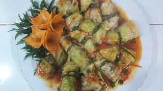 CÁCH LÀM BẮP CẢI CUỐN THỊT, SỐT CÀ CHUA: ẨM THỰC PHÙNG TẤN