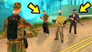 БАНДИТЫ НАПАЛИ НА СОЛДАТ В GTA SAN ANDREAS