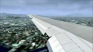FSX Level-D 767 福岡空港（RJFF） RWY16 着陸 （Wingview）