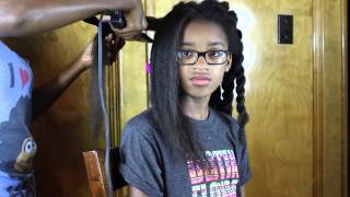 HOW I FLAT IRON MY DAUGHTERS HAIR | KIDS NATURAL HAIR