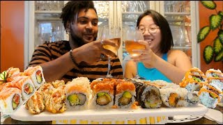 SUSHI MUKBANG with the Boyfriend | Eating Show