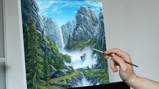 Misty Waterfalls in the Mountains - Painting with Ryan