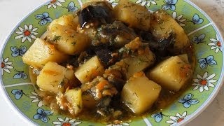 Картофель, тушёный с баклажанами / Potatoes, stewed with eggplant