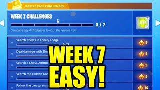 FORTNITE WEEK 7 CHALLENGES EASY GUIDE! LEAKED WEEK 7 CHALLENGES SEASON 4 BATTLE PASS!