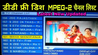 Latest DD Free dish MPEG-2 TV Channel List 2020