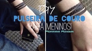 Pulseira de couro masculina DIY
