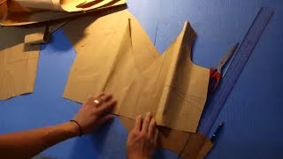 dạy cắt may cơ bản: hướng dẫn cách cắt váy liền thân cổ tim chồng