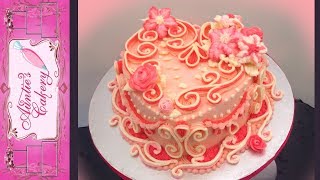 LOVEly Lambeth style Valentine heart cake