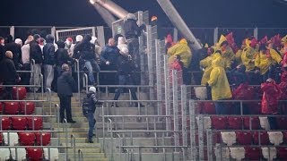 Hooligans:Legia attack sector with Jagiellonia fans 02.03.2014 (HD)