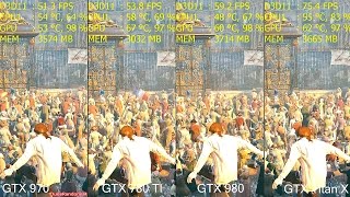 Assassin's Creed Unity GTX Titan X vs GTX 980 Vs GTX 780 TI Vs GTX 970 Frame Rate Comparison