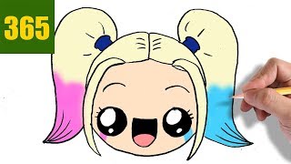 hur man ritar HARLY QUINN KAWAII STEG FÖR STEG - kawaii ritningar lätt