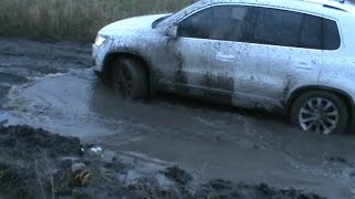 VW Tiguan 2.0. Тигуан.Осенняя распутица.Дрифт по грязи.Халдекс.Haldex
