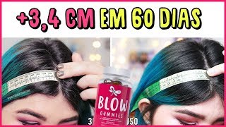 ➕ 3,4 cm com 60 DIAS DE CRESCIMENTO CAPILAR COM BLOW GUMMIES [Vegano]