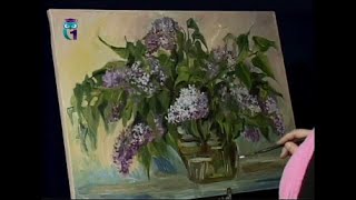 Уроки рисования (№ 93) масляными красками. Рисуем сирень