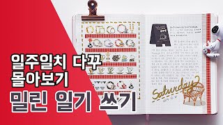 다이어리꾸미기 0068. 밀린 일기 쓰기 / 일주일 다꾸 모음 / 심플 다꾸 / 노트 다꾸 / Journal with me