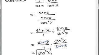 Basic Trig Identities 2 Simplify Trig Expressions