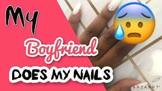 I LET MY BOYFRIEND DO MY NAILS | JESSE & ASHAUNTI