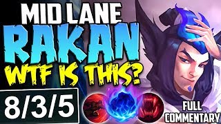 MID LANE SSG RAKAN WTF IS THIS? SO MUCH DMG + SUSTAIN | Rakan vs Ahri MID PBE S8 GAMEPLAY