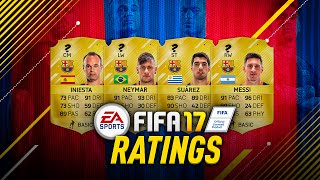 FIFA 17 MESSI, NEYMAR, SUAREZ PLAYER RATINGS - POTENTIAL PLAYER RATINGS in FIFA 17 ULTIMATE TEAM