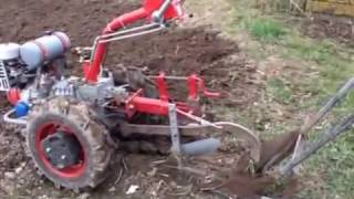 Мотоблок Мотор Сич МС-6 в Беларуси. Вспашка конным плугом. Первое видео.