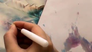 Хобби. Красивый пейзаж за 3 минуты. Энкаустика (Encaustic Beautiful Landscape).