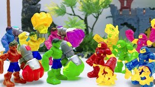 Avengers Toys Pretend Play | Hulk vs Hulkbuster Color Battle - Toys Play Time
