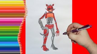 How to draw DrawKill Foxy, FNaF, Как нарисовать Дравкил Фокси, ФНаФ