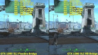 GTX 1080 SLI HB Bridge Vs Flexible Bridge 4K Fallout 4 Frame Rate Comparison