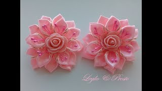 Красивые бантики из лент 2,5 см МК Канзаши /  Beautiful ribbons made of ribbons 2,5 cm MK Kanzashi